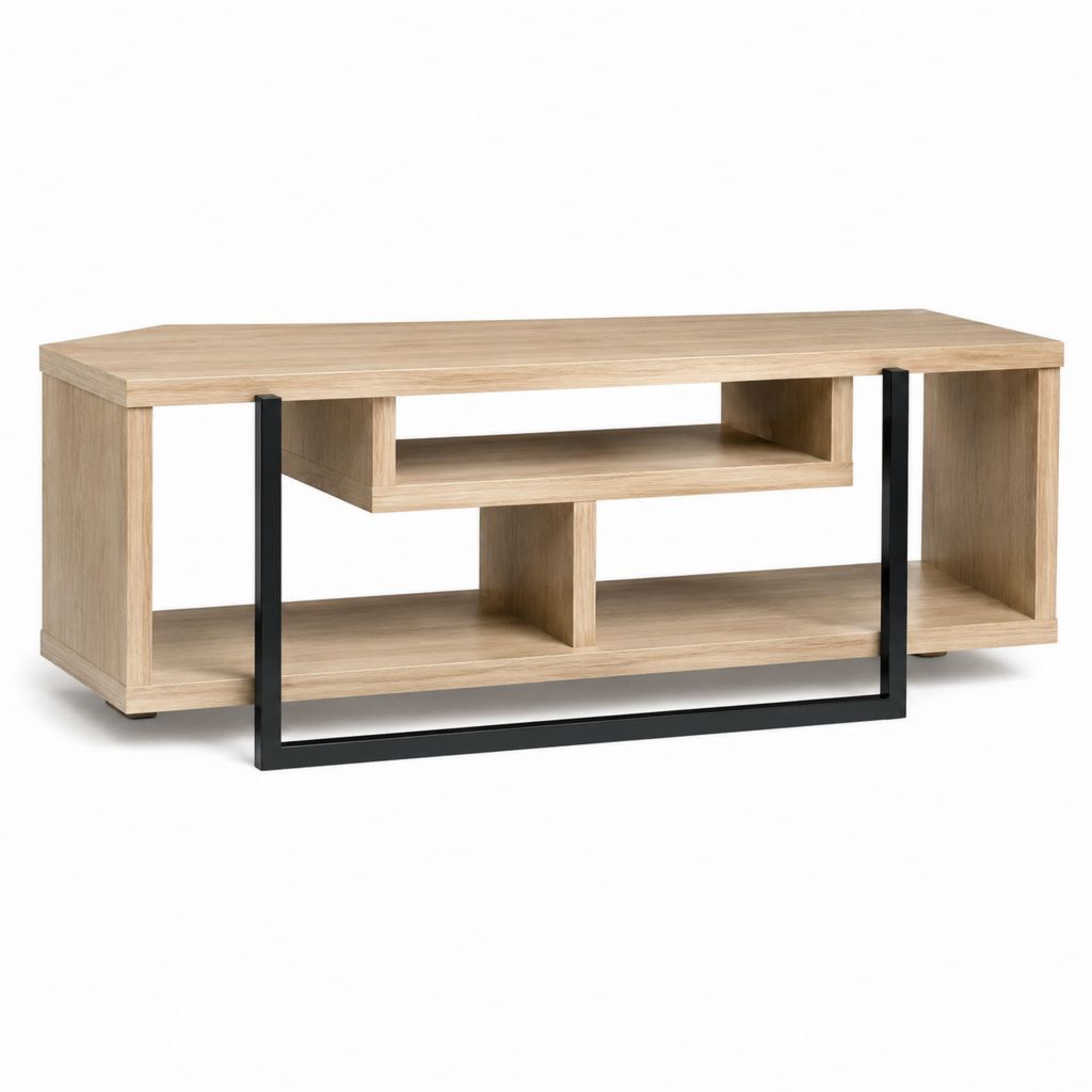 TV-Lowboard Eiche-Optik Spanplatte Stahl rechteckig 120 x 40 x 50 cm