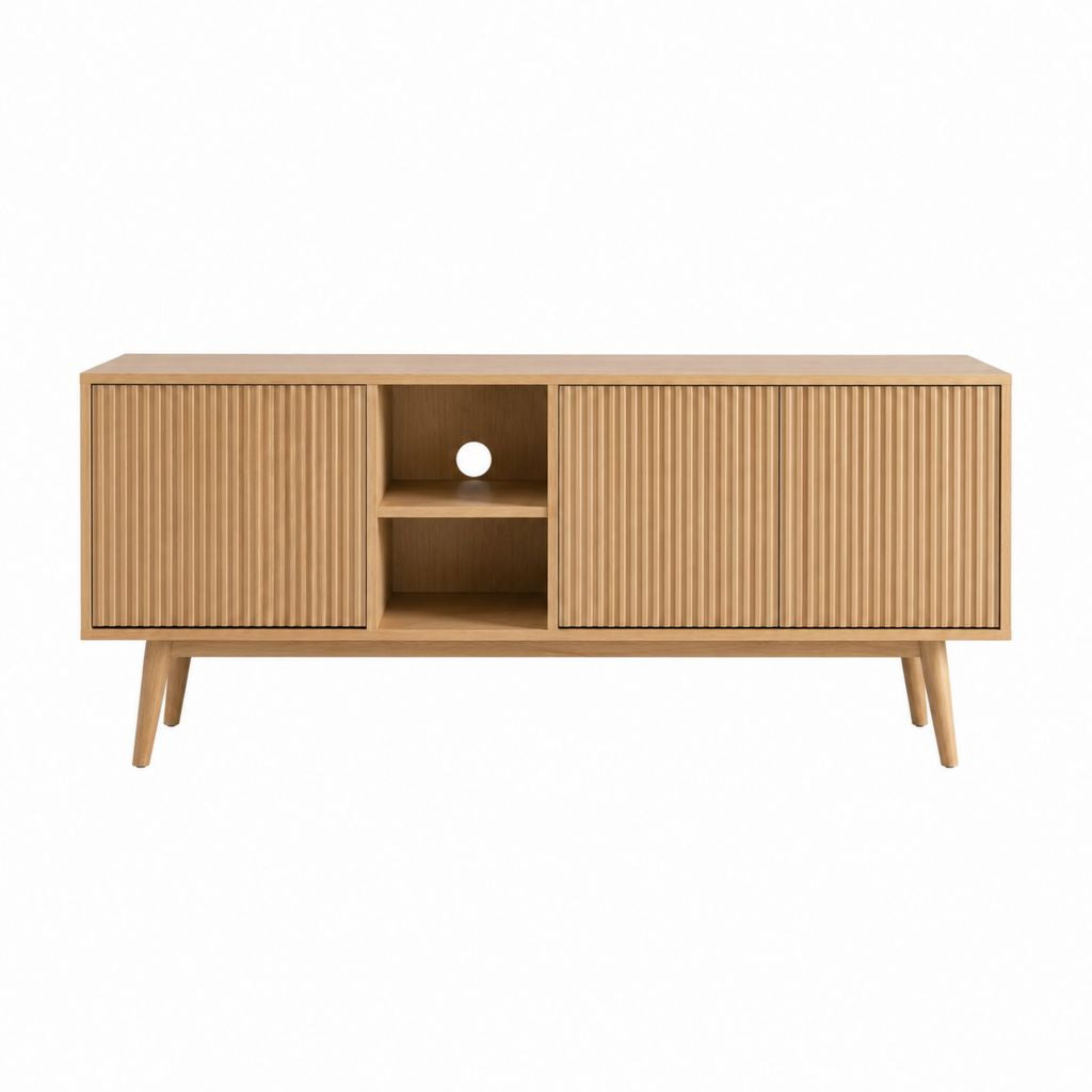 TV Lowboard Eiche MDF rechteckig 160 x 40 x 75 cm