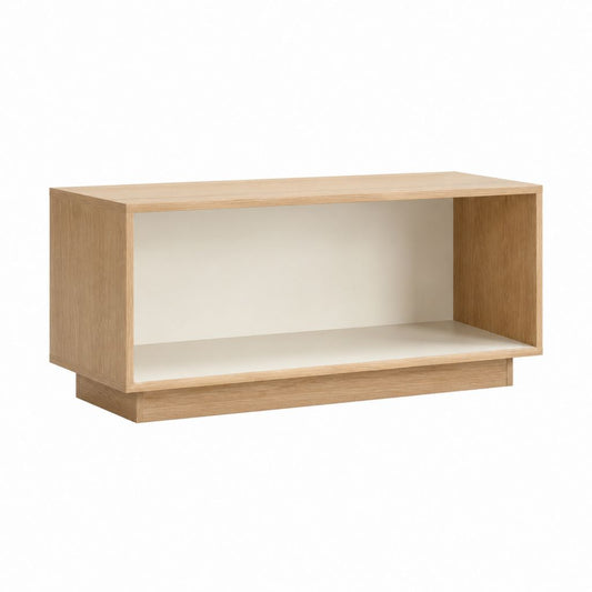 TV Lowboard Eiche natur Weiß aus melaminbeschichteter Spanplatte rechteckig 90 x 40 x 45 cm